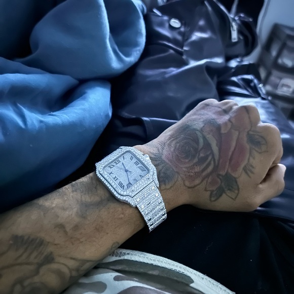 Cartier Santos watch GIA Certified SI1 diamonds pre owned no box - Picture 9 of 11